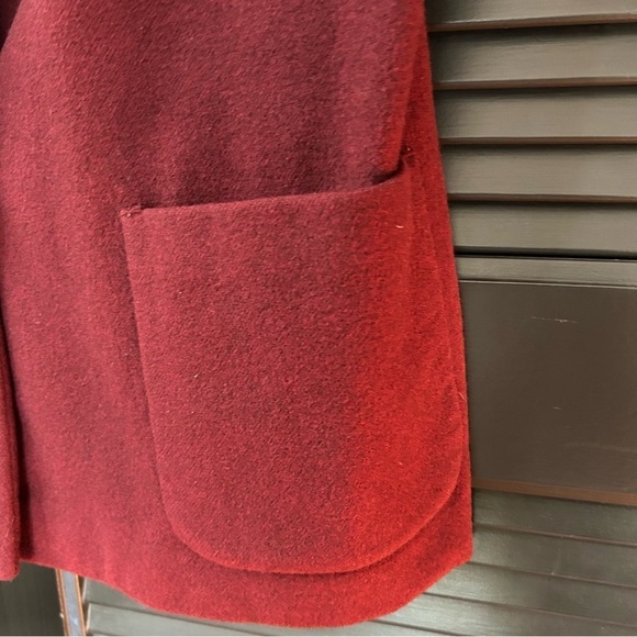100% Cashmere Vintage Nordstrom Gallery Red Burgundy Blazer Jacket, Size 8 - Picture 8 of 12